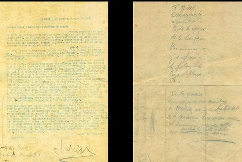 Foto de Carta manuscrita con firma hológrafa de Mella a Fernández de Castro desde México el 10 de diciembre de 1928.